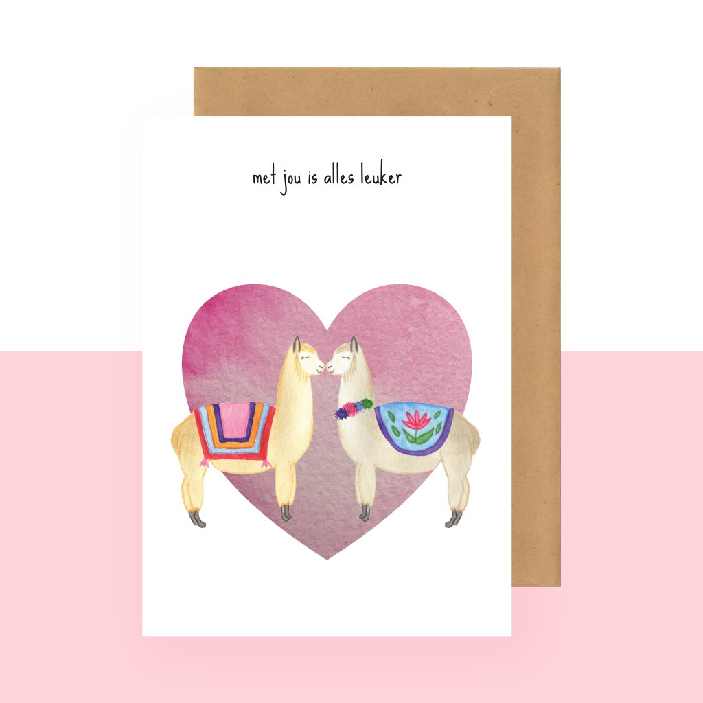 Postkaart - met jou is alles leuker